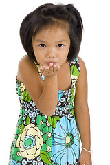 Image showing little girl blowing a kiss