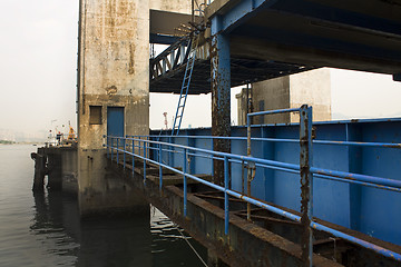 Image showing old desert car ferry dock