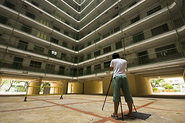 Image showing Hong Kong public housing apartment block 