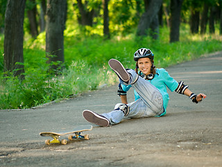 Image showing Teenage girl with skateboard