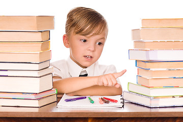 Image showing Boy with books