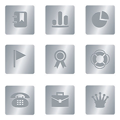 Image showing Office Icons | Silver Square 04