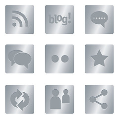 Image showing Social Media Icons | Silver Square 05