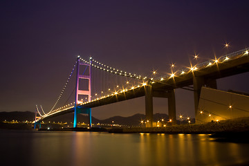 Image showing Tsing Ma Bridge night view