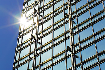 Image showing modern business building exterior with sun light