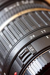 Image showing scale on photographic macro lens