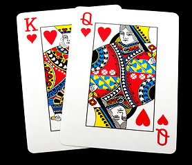 Image showing King Queen of hearts