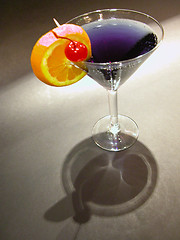 Image showing cocktail with fruit garnish