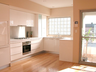 Image showing Interior view of a new kitchen renovation