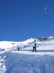 Image showing Ski Tow To The Top