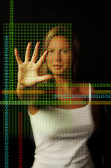 Image showing Binary Girl with coded grid