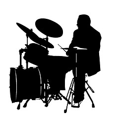 Image showing drummer silhouette