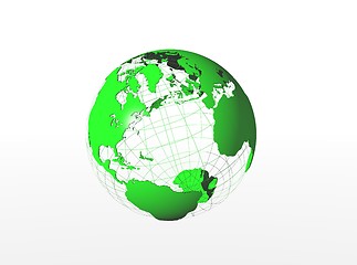 Image showing Green earth globe icon