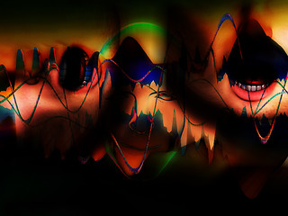 Image showing Face With Mouths And Soundwaves
