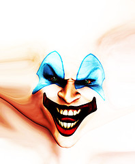 Image showing Evil Skin Face Clown