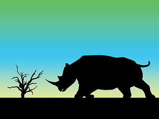 Image showing Rhino Silhouette 