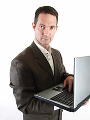 Image showing Man Holding Laptop