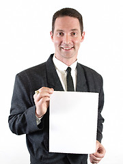 Image showing Man Holding Sign