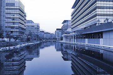 Image showing offices in blue tone