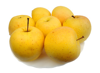 Image showing Yellow apples, isolated