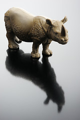 Image showing A plastic figurine of a rhinoceros