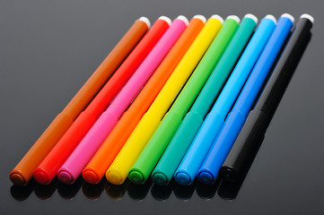 Image showing Colored felt pens