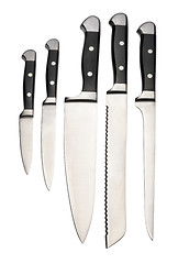Image showing Set of kitchen knives