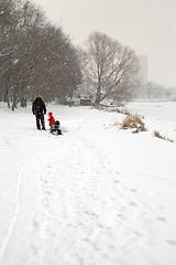 Image showing Winter walk