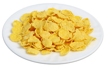 Image showing cornflakes in a white plate