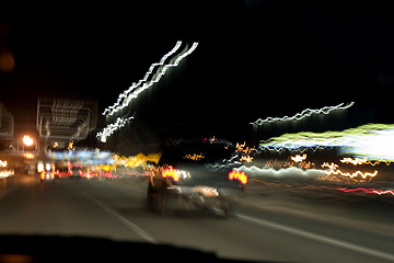 Image showing Night Lights at the Airport with the Terminal Sign