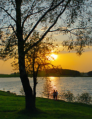 Image showing Sunset on the lake