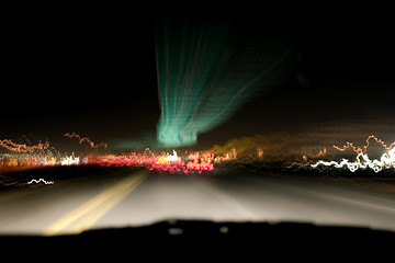 Image showing Night Lights & the Highway