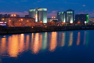 Image showing City late in the evening