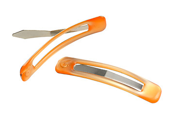 Image showing A pair of hairclips