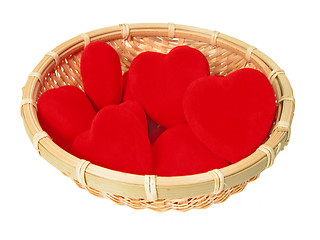 Image showing Hearts in basket