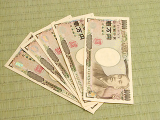 Image showing Japanese money on tatami floor