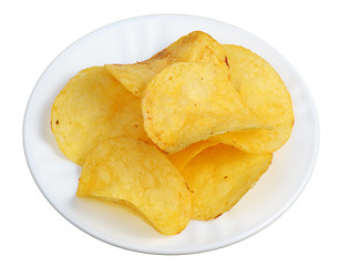 Image showing Chips in a white plate