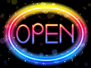Image showing Open Neon Sign Rainbow Color