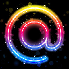 Image showing Internet Symbol Rainbow Lights  Glitter with Sparkles