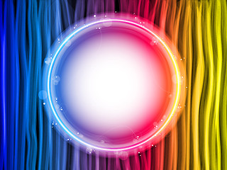 Image showing Abstract Rainbow Lines Background with White Circle