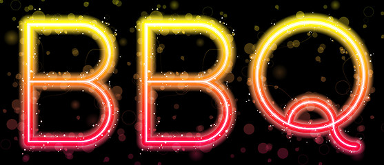 Image showing Barbecue Orange and Yellow Neon Sign