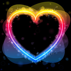 Image showing Rainbow Heart Border with Sparkles and Swirls.
