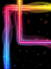 Image showing Rainbow Square Border with Sparkles and Swirls.