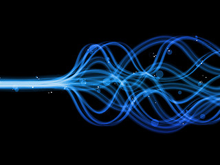 Image showing Abstract colorful blue flames lines.