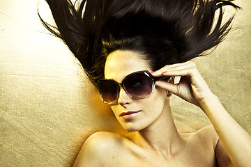 Image showing gold sunglasses