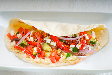 Image showing fresh salad wrap