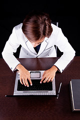 Image showing young businessman on the computer 