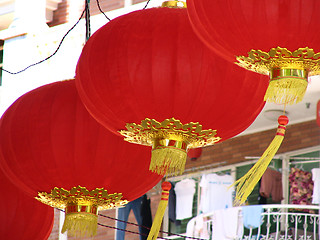 Image showing Chinese Lanterns and clothes