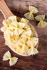 Image showing pasta in wooden spoon