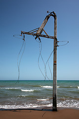 Image showing Broken electrical post